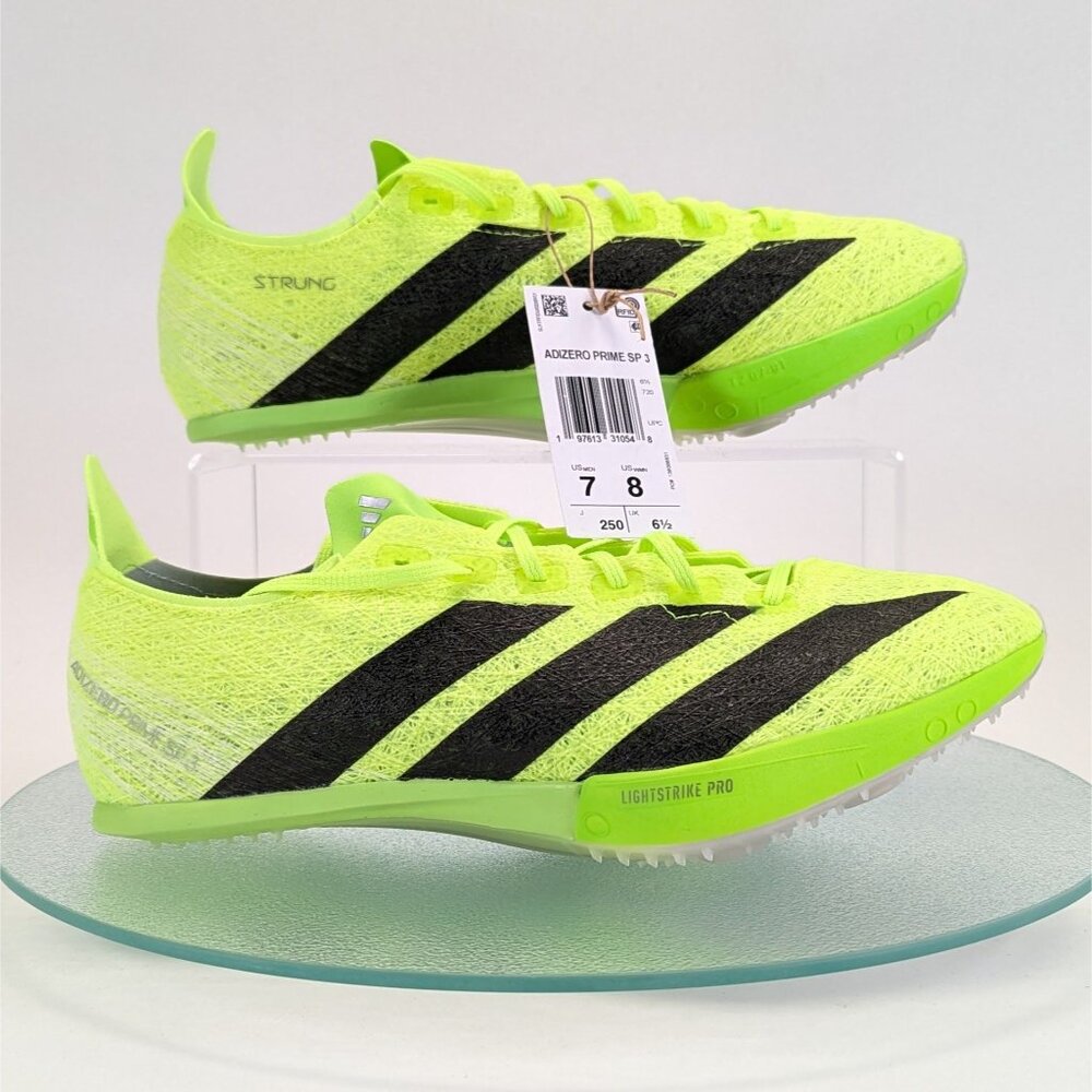Adidas Adizero Prime SP 3 Mens 7 Track Spikes Neon Yellow Black Lightstrike Pro